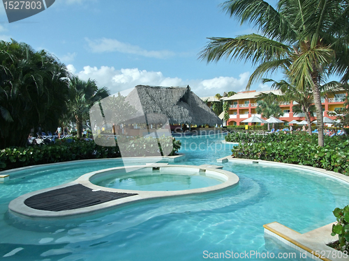 Image of holiday resort with pool