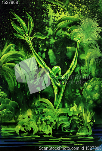 Image of surreal green plant