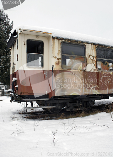 Image of detail of a old railway car