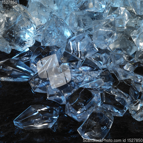 Image of blue illuminated ice cubes