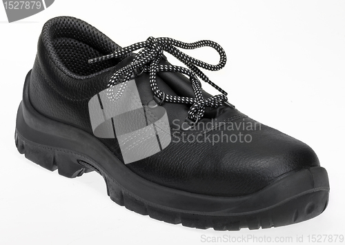 Image of black lace-up shoe