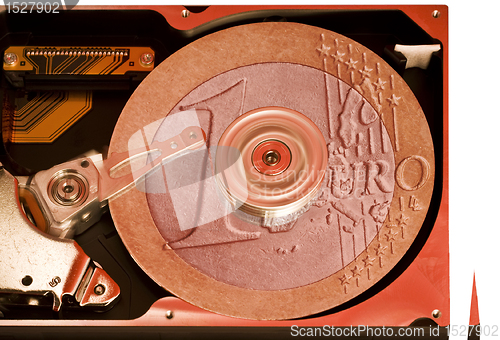 Image of open hard disk detail