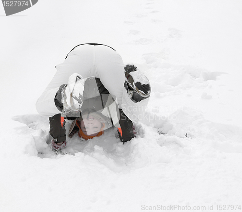 Image of girl having fun in the snow