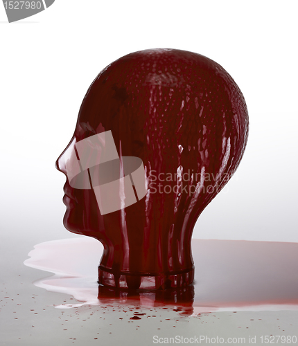 Image of bloody glass head