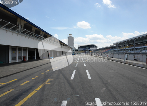Image of pit lane in Hockenheim