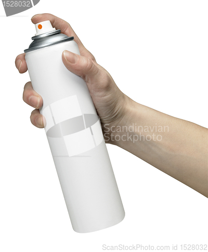 Image of hand and aerosol can