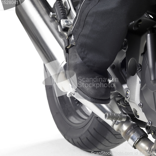 Image of biker boots detail