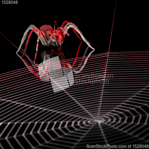 Image of lurking metallic spider