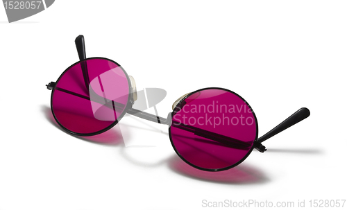 Image of red sunglasses on white