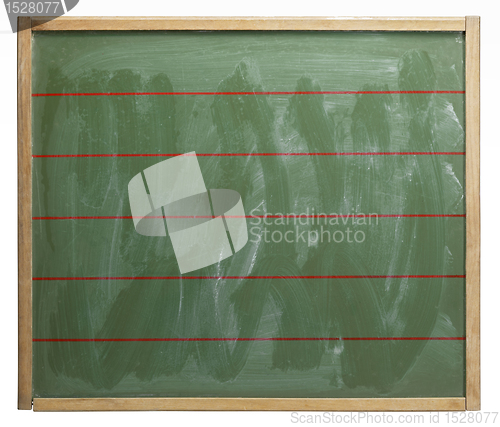 Image of blackboard with red lines