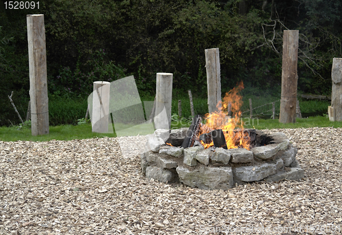 Image of fireplace with fire