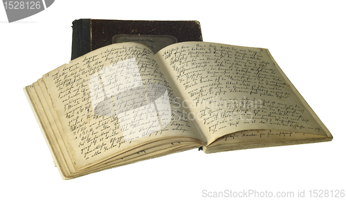 Image of yellowed handwritten books