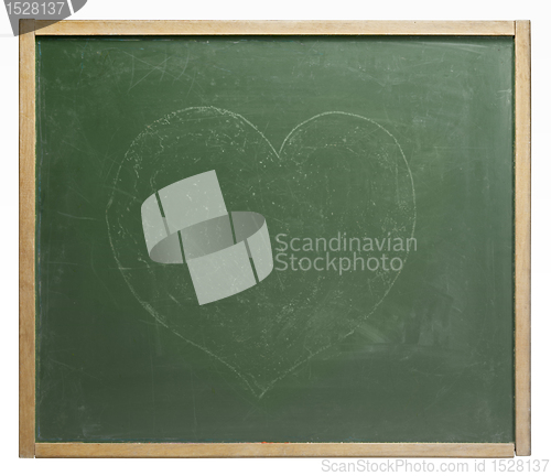 Image of blackboard with painted heart shape