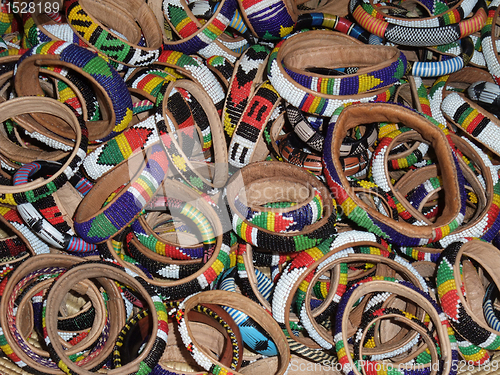 Image of colorful leather bracelets