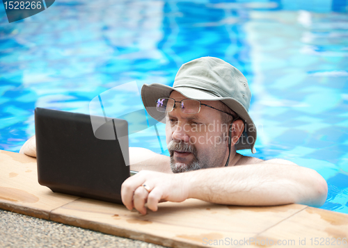 Image of Man in pool.