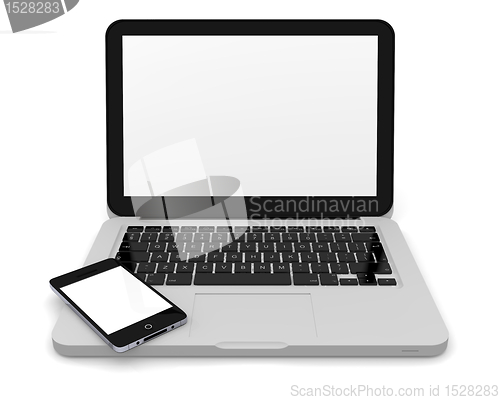 Image of Smartphone with laptop