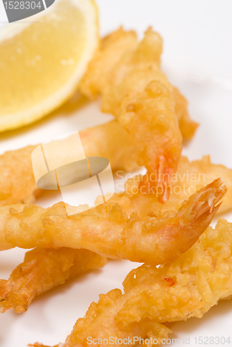 Image of Portion of tempura prawns