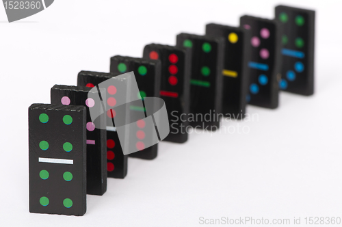 Image of Multicolored domino pieces