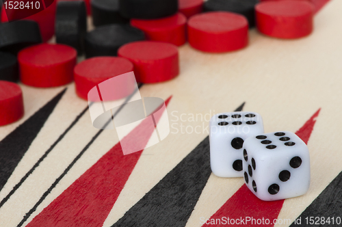Image of Backgammon and dices