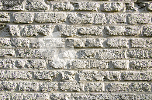 Image of Background ancient brick wall sunlight sun. 