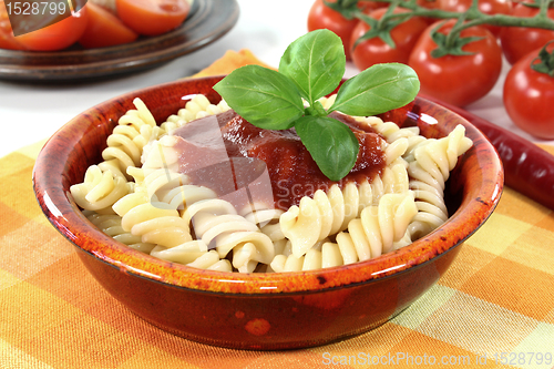 Image of Spirelli with tomato sauce