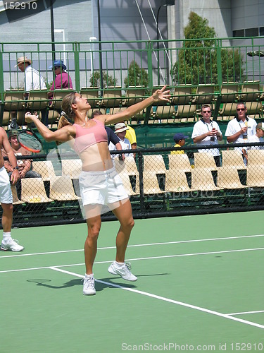 Image of Female tennis player training