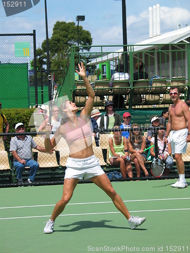 Image of Female tennis player training