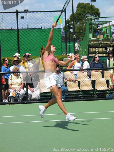 Image of Female tennis player training