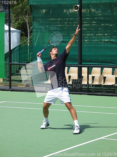 Image of Male tennis player serving