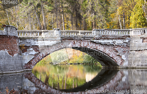 Image of Ruined bridge over the river