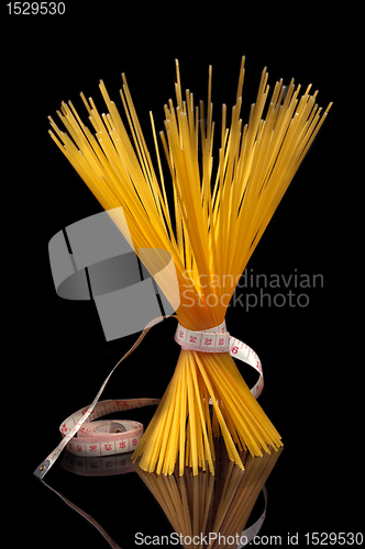Image of Italian pasta spaghetti over black