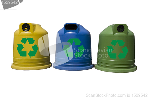 Image of Recycle containers for glass, metal, plastic