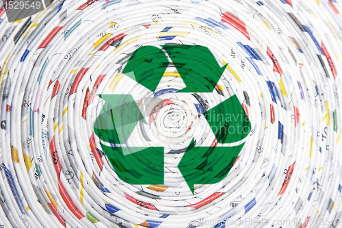 Image of rolled paper spiral, recycling concept