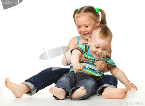 Image of Two children are having fun