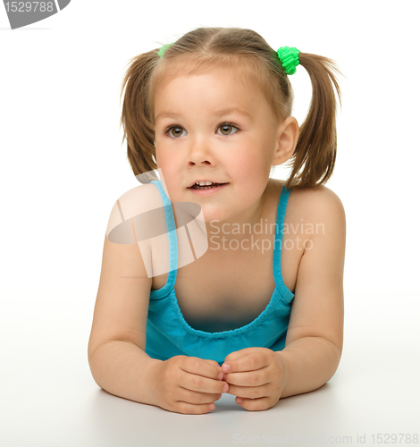 Image of Portrait of a happy little girl