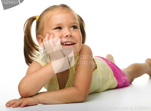 Image of Portrait of a happy little girl