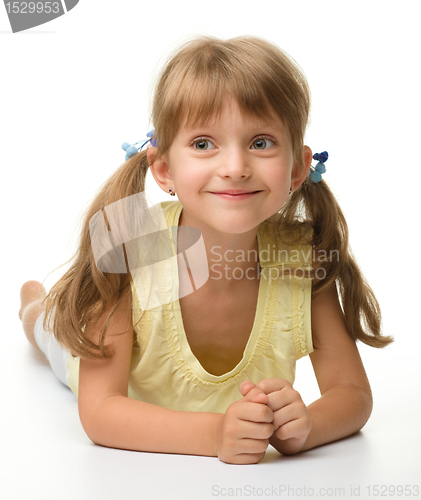 Image of Portrait of a happy little girl