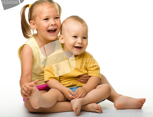 Image of Two children are having fun