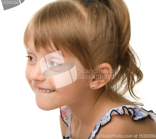 Image of Cute little girl in pink dress