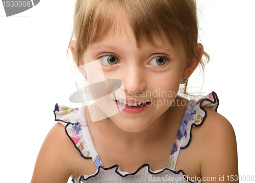 Image of Cute little girl in pink dress