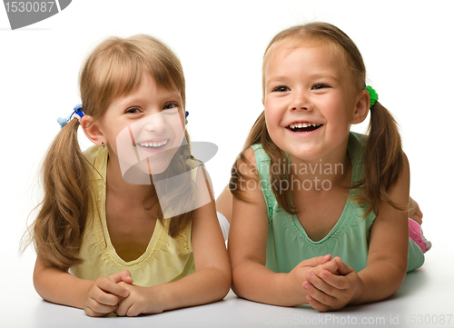 Image of Two little girls are playing