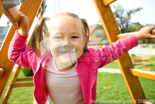 Image of Cute little girl on playground