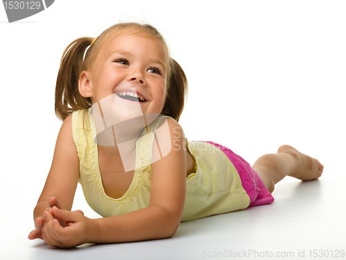 Image of Portrait of a happy little girl