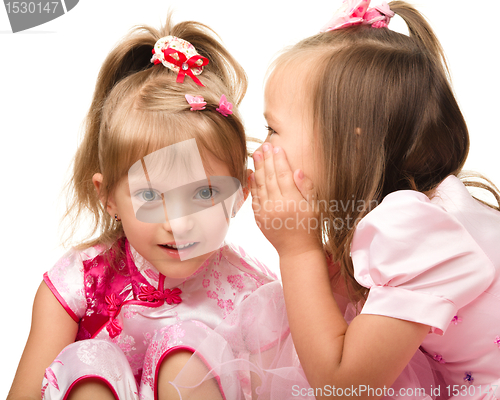 Image of Two little girls are chatting