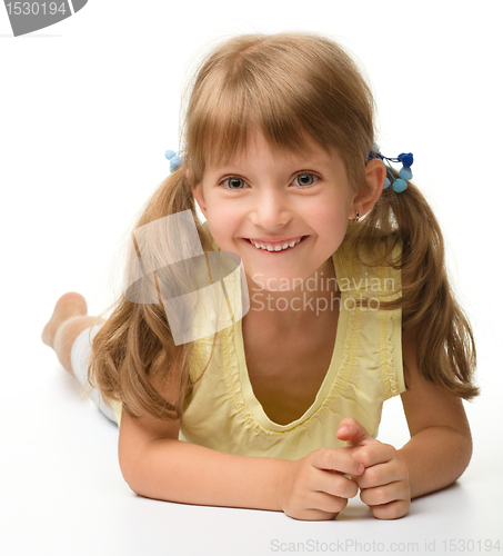 Image of Portrait of a happy little girl