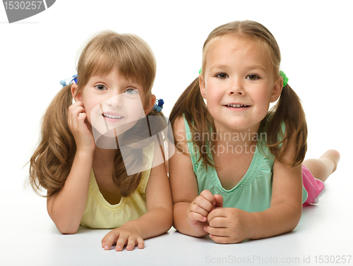Image of Two little girls are playing