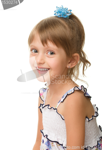 Image of Cute little girl in pink dress