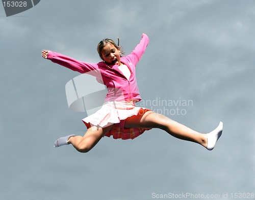 Image of Jumping happy girl