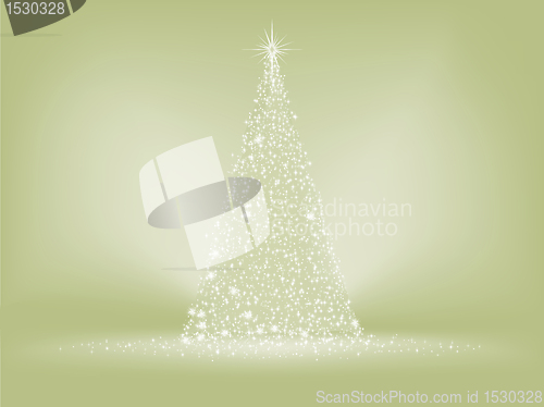 Image of Elegant christmas tree card. EPS 8