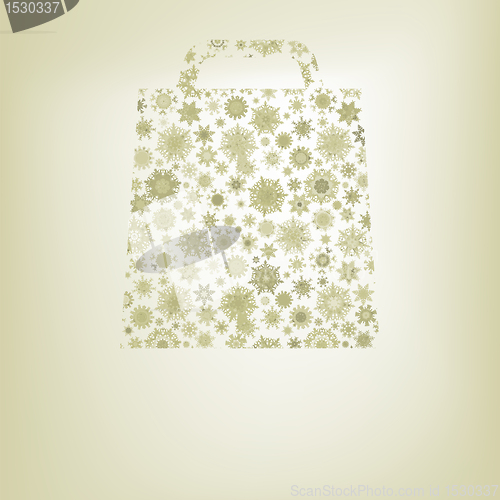 Image of Snowflakes bag template. EPS 8